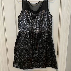 Elle Black and Silver Patterned Dress